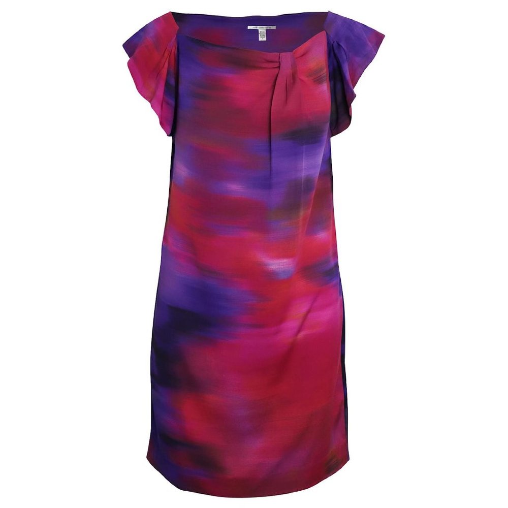 Diane Von Furstenberg Dunn Monet Fields Watercolor Silk Dress Size 10